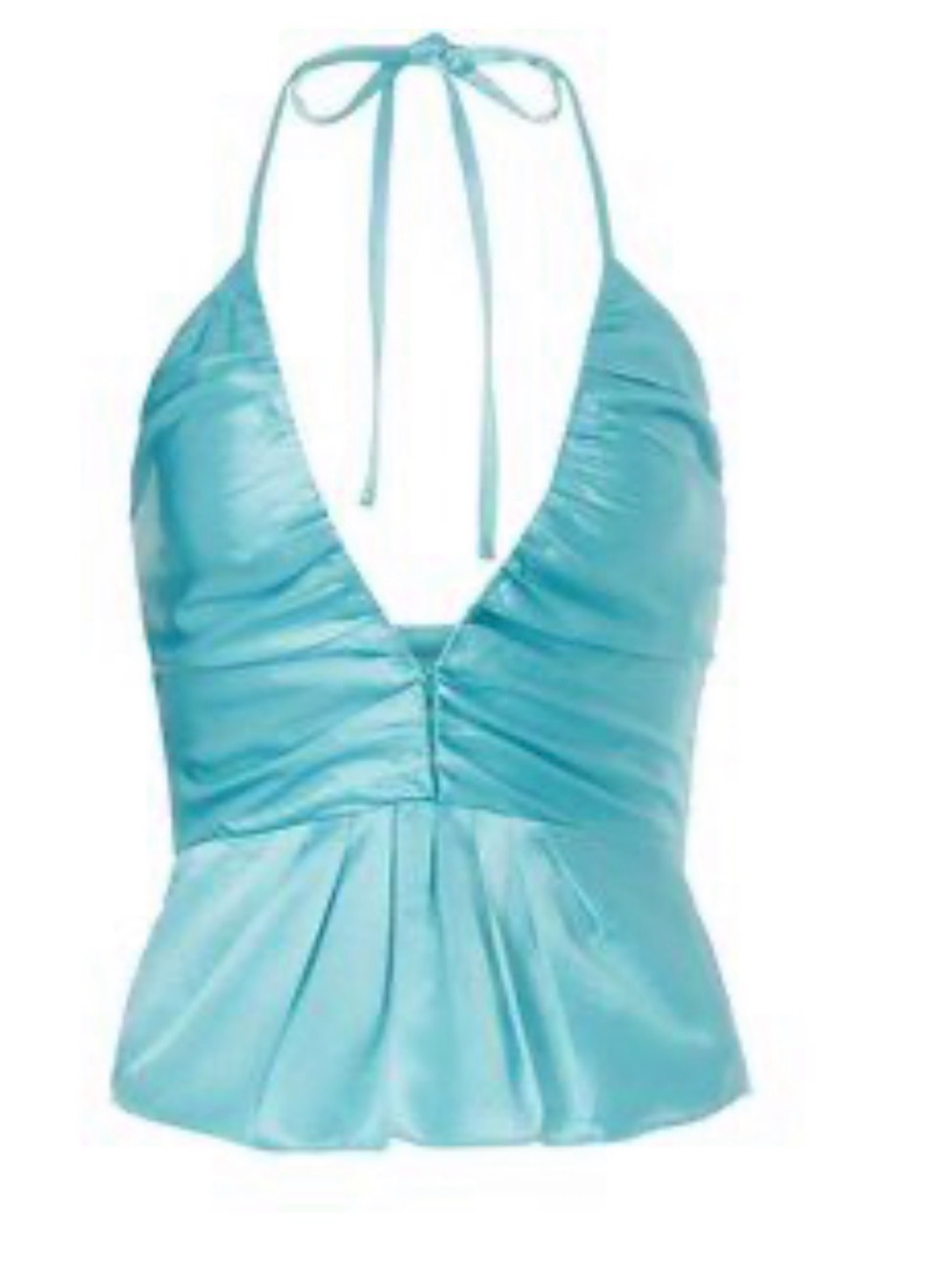 Nicholas Aqua Blue Satin Halter Camisole